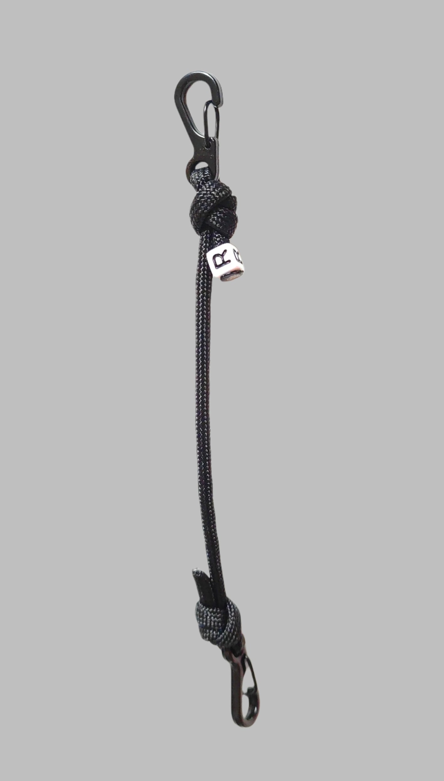 Paracord dog collar to prong safety strap, backup clip, collar safety strap with initial